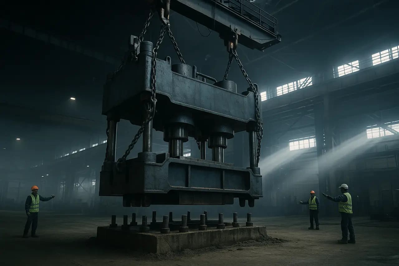 Relokacja pras przemysłowych: demontaż, transport, rozruch